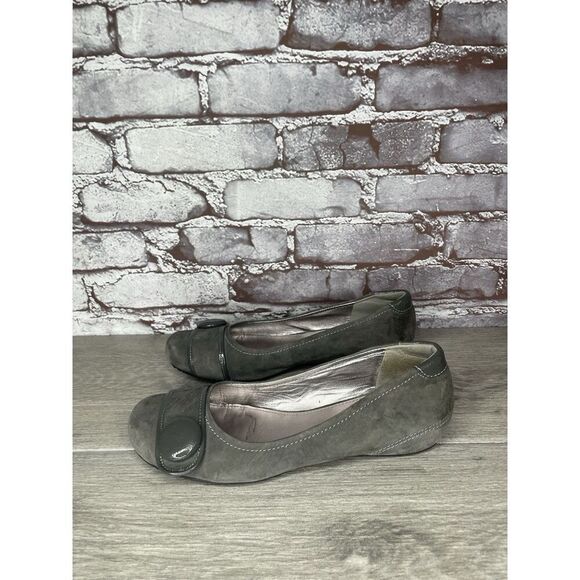 ECCO Grey Suede Leather Button Detail Ballet Casual Flats Women Sz 38EU/7.5M US - Picture 15 of 16